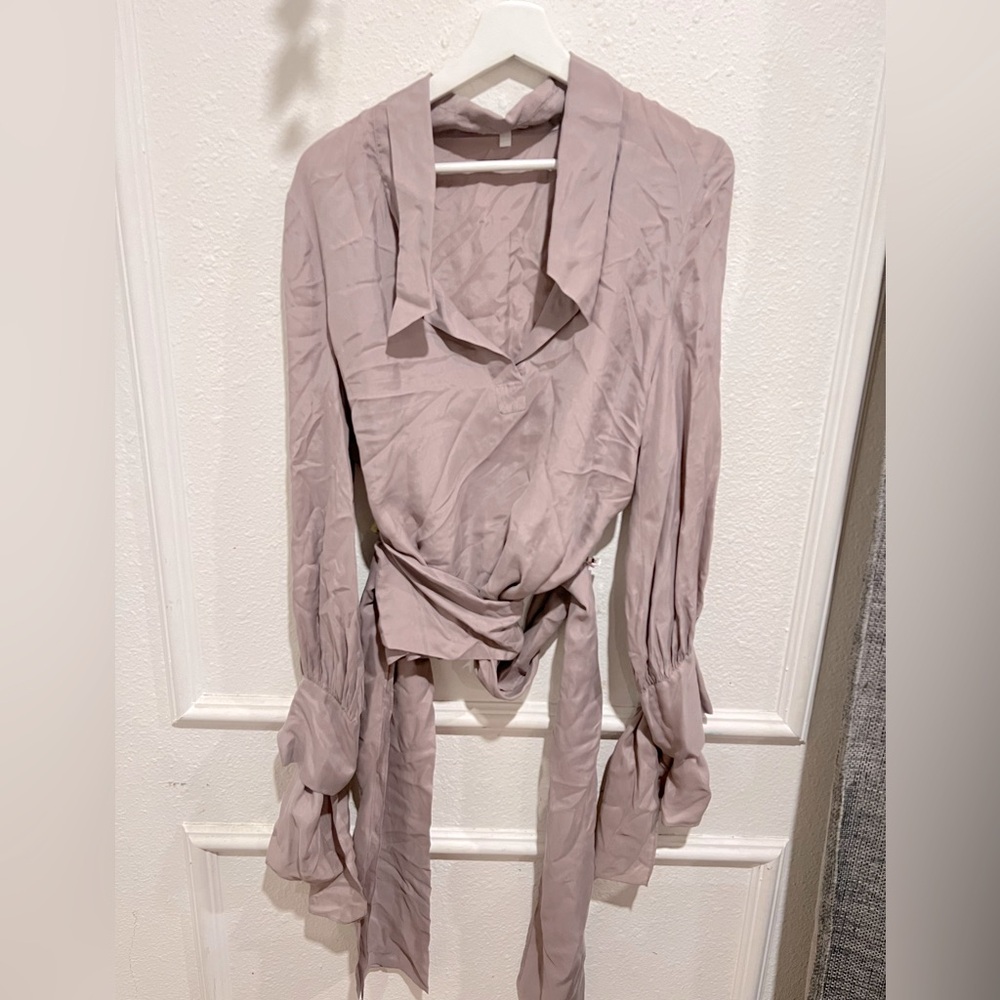 Kookai long sleeve silk top